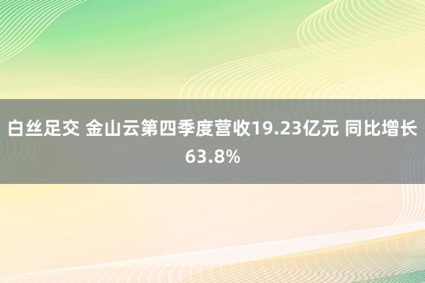 白丝足交 金山云第四季度营收19.23亿元 同比增长63.8%