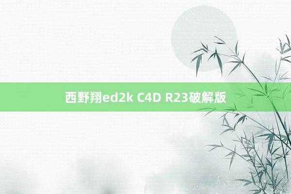 西野翔ed2k C4D R23破解版