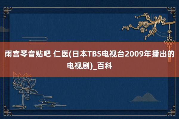 雨宫琴音贴吧 仁医(日本TBS电视台2009年播出的电视剧)_百科